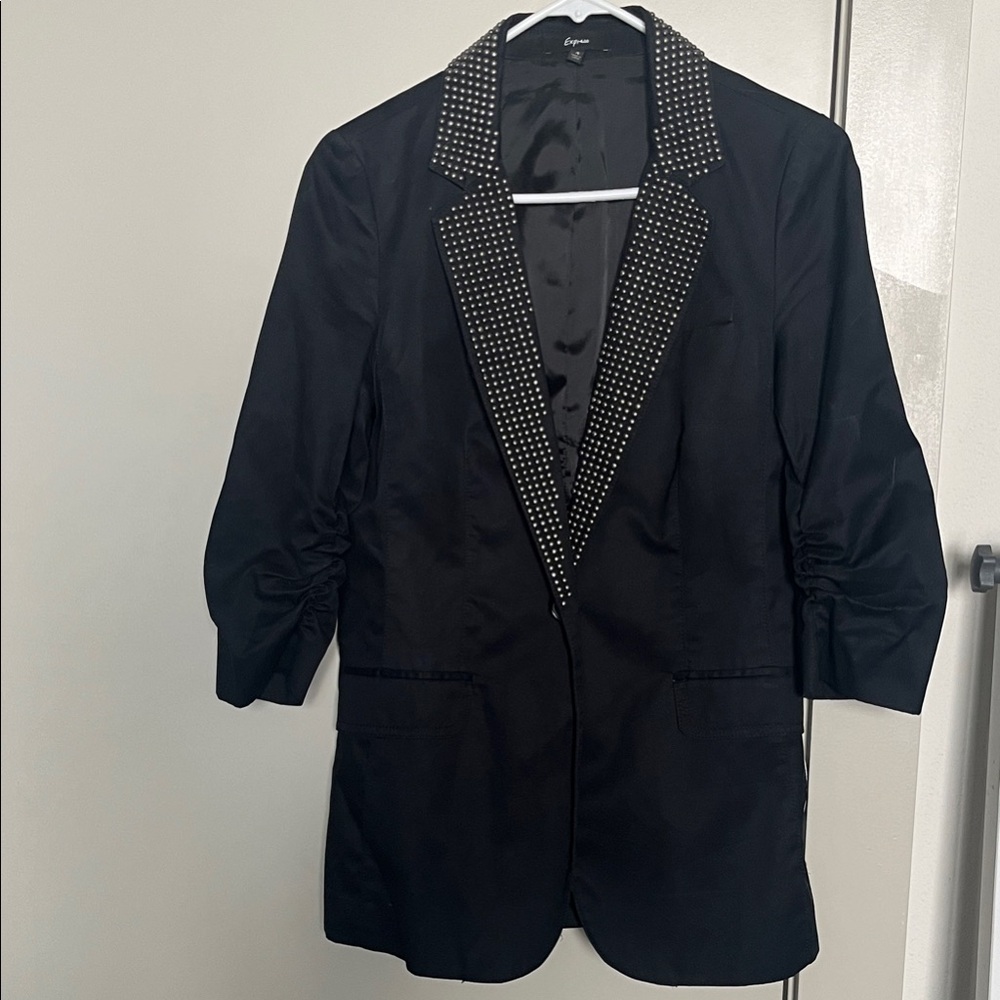 Express Women’s Black boyfriend Studded Collar Blazer